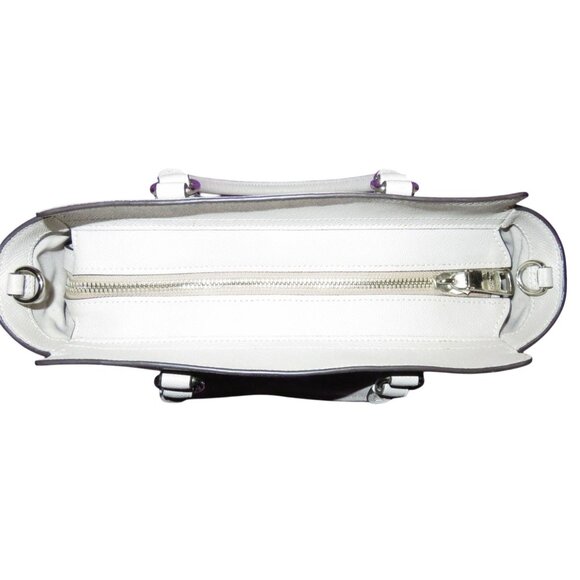 Coach 2018 Leah Gray Leather Satchel Tote Adorned With Stardust Crystal Rivets - Picture 13 of 15